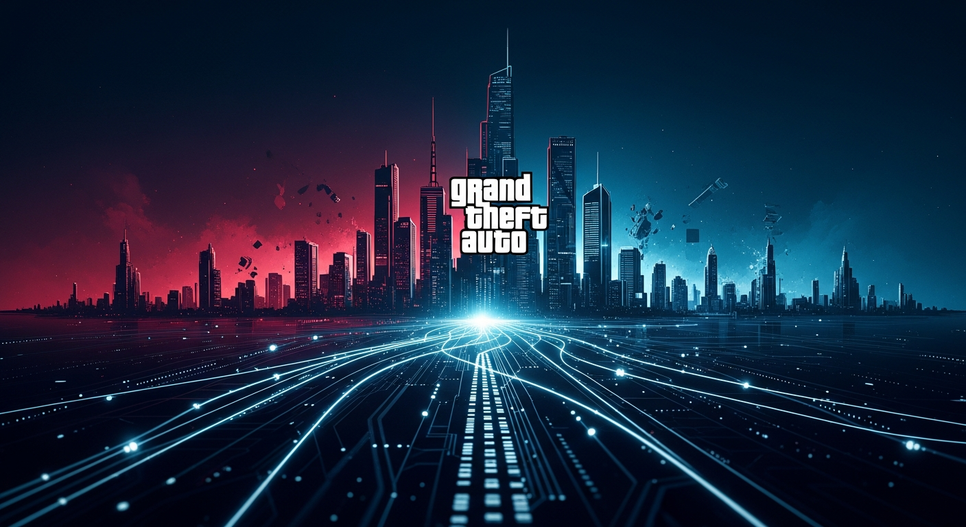 Montagem mostrando a evolução gráfica dos jogos da série Grand Theft Auto, de GTA III a GTA V.
